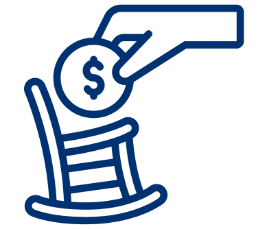 dollar sign with a rocking chair